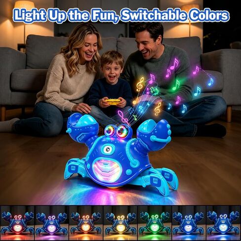 Remote Control Crab Toy for Boys 4 Years Old, Cool Boys Gifts for Ages 4-7 | Musical Crawling Crab Bubble Machine Toy with Lights, Mist Spray, Christmas Birthday Gift for 4 5 6 7 Year Old Boys Kids Blue in Kuwait