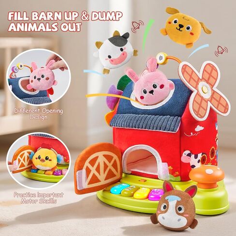 Toys for 1 Year Old Boy Girl, Farm Animals Birthday Gifts for 1 Year Old Boy, Sensory Musical Toys for One Year Old Boy Birthday Gift, Baby Toys 6-12 Months, First Birthday Gifts for Boys Girls in Kuwait