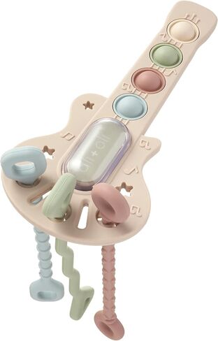 Ali+Oli Baby Guitar Pop Activity Toy – Silicone Sensory Pop Toy with Textured Teething Handles, Interactive Popping Buttons, Fine Motor Skill Toy for Babies and Toddlers in Kuwait
