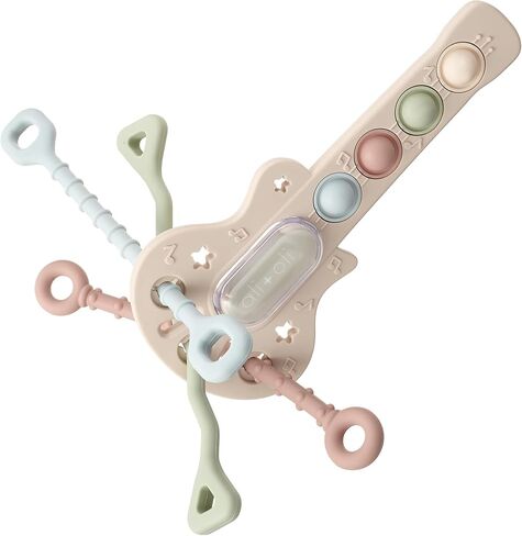 Ali+Oli Baby Guitar Pop Activity Toy – Silicone Sensory Pop Toy with Textured Teething Handles, Interactive Popping Buttons, Fine Motor Skill Toy for Babies and Toddlers in Kuwait