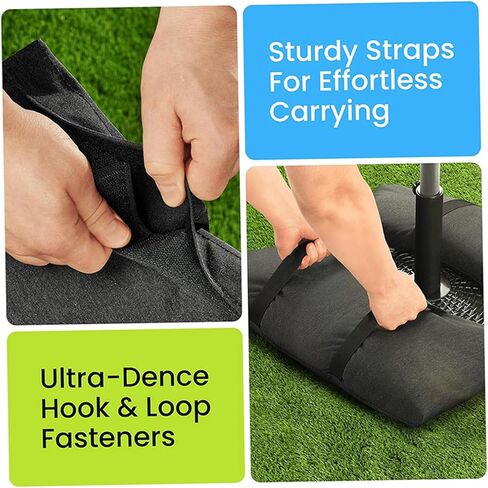 2Pcs Sand Bags for 49Lb Outdoor Fillable Sand Bags for Weight Weatherproof Arched Sandbags with Sturdy Strip for Flooding, Outdoor, Garden, Umbrella Stand in Kuwait