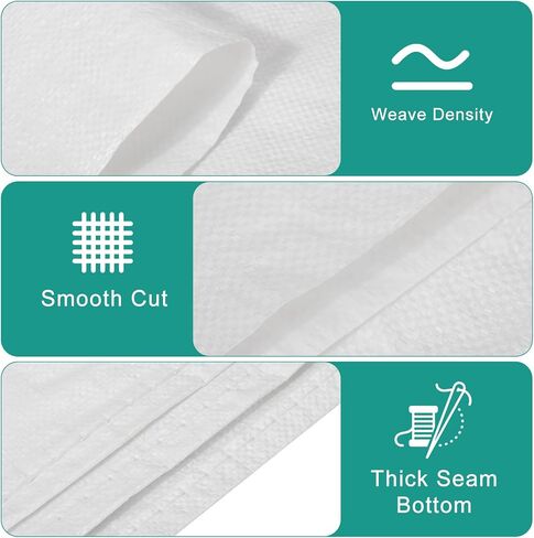 Windyun 500 Pcs White Empty Sandbags with Ties 18 x 30 Inch White Woven Polypropylene Sand Bags Bulk, Heavy Duty Sand Bags Flood Water Barrier for Hurricane Flooding, Construction in Kuwait