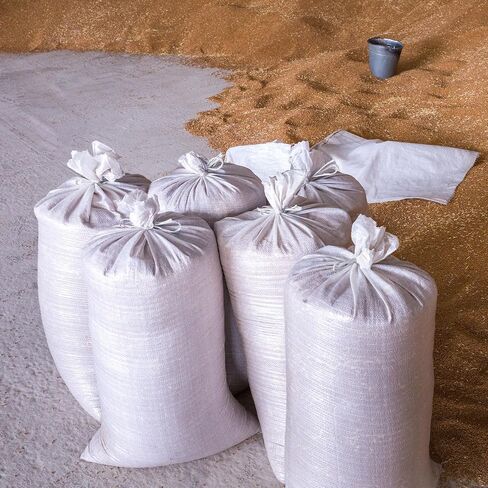Windyun 500 Pcs White Empty Sandbags with Ties 18 x 30 Inch White Woven Polypropylene Sand Bags Bulk, Heavy Duty Sand Bags Flood Water Barrier for Hurricane Flooding, Construction in Kuwait
