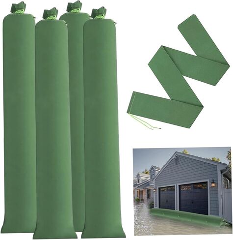 Sand Bags for Flooding 4Pcs Reusable Flood Barrier, 47.2x7.5 Inch Canvas Flood Water Barrier, Suitable for Indoor and Outdoor in Kuwait