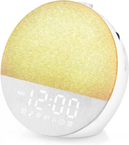 Geuuap Sunrise Alarm Clock, Natural Wake-Up Light White Noise Machine,Khaki | 30 Soothing Sounds, 17 Dimmable lights, Dual Independent Alarms, Bluetooth Speaker, Auto-off Sleep timer, Screen-Free Design in Kuwait