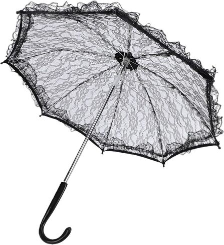 ASHATA Lace Umbrella Parasol Vintage Wedding Bridal Umbrella, Elegant Lace Design Easy Carrying for Photo Prop Stage Performance Wedding Party Decoration in Kuwait