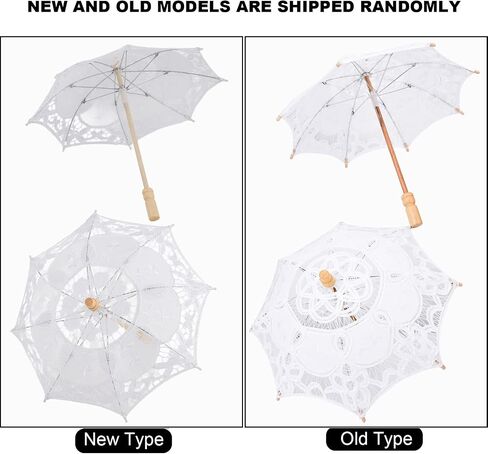 SUNGOOYUE Lace Wedding Parasol Handmade Cotton Bridal Umbrella S 14.9 in Wooden Handle 8 Rib Lace Canopy for Bride Photography Dance Party Decoration Beige in Kuwait