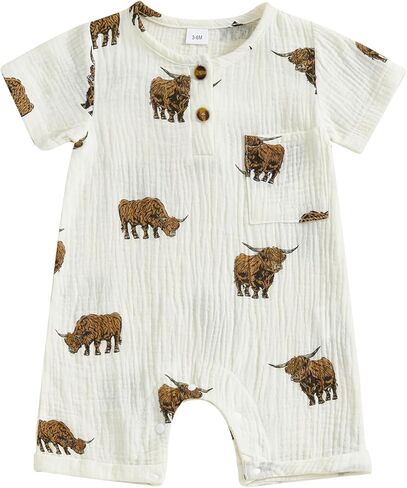 Western Baby Boy Clothes Country Cowboy Romper One-piece Jumpsuit Spring Summer Clothes 0 3 6 12 Months in Kuwait