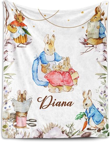 Custom Elephant Blanket for Baby, Personalized Blanket with Name | Personalized Baby Boy Gifts for Infant Newborn Shower, Flannel Throw Blankets for Boys Gifts, Printed in USA in Kuwait