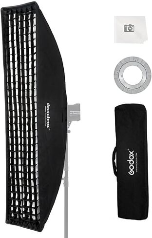 Godox Strip Softbox,FW35x160cm 14"x63" Bowens Mount Studio Photography Lighting Soft Box with Honeycomb Grid, Speedring for Strobe Flash Light Speedlight,Portrait Product Shooting in Kuwait
