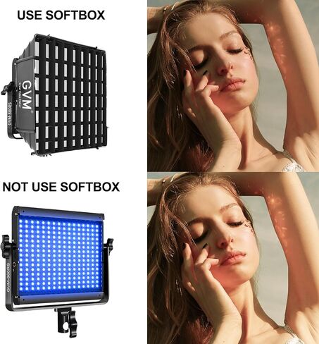 GVM RGB Photography Lighting Kits with 2 Softboxes, 880RS 60W Studio Lights with Bluetooth Control, 2 Packs Video Light with 18 Lighting Scenes, led Panel Lights for Video Recording, 8330lux/0.5M in Kuwait