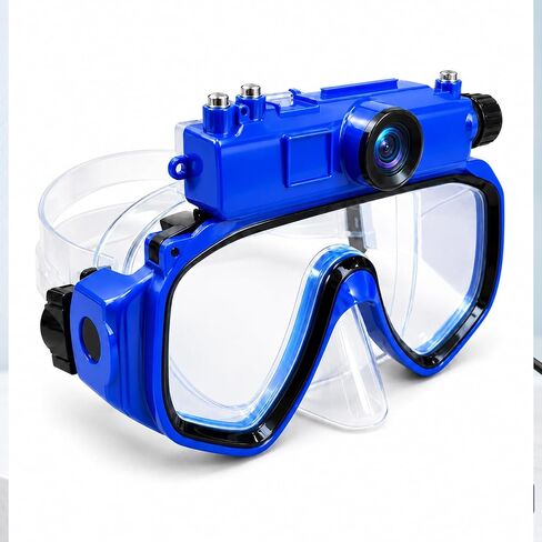 2K Diving Mask Camera for Snorkeling and Swimming | 15 m Waterproof, Detachable Design, Wi-Fi Viewing, Type-C Charging & 16GB TF Card in Kuwait