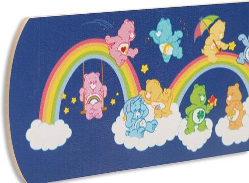 Care Bears on Rainbow Clouds Wood Wall Decor | Fun Care Bears Sign for Bedroom or Playroom in Kuwait