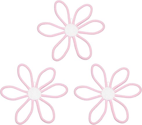 uxcell 3 Pcs Daisies Floral Wall Decor, 6" Flower Art Decor Woven Macrame Hanging Floral Bohemian Decoration Colorful for Girls Nursery Home Dorm Bedroom Playroom, Purple in Kuwait