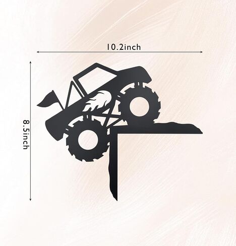 Monster Truck Wall Decor Metal Door Topper Boys Room Racing Accent Decor | Door Corner Display, Playroom Nursery & Gaming Room, Children, Room Makeover, Black, Powder-Coated Metal, Jam Fans Gift in Kuwait