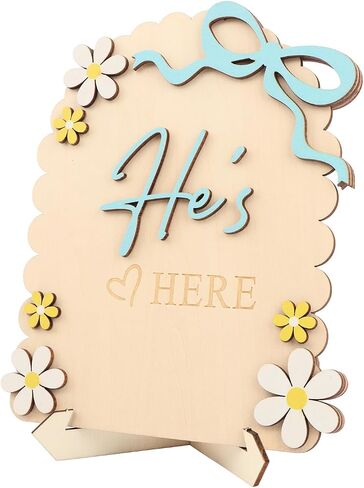 Newborn Announcement Sign,Wooden Hello World New Born Signs,Cute Design Double-Sided New-born Name Sign Newborn Announcement Sign,Birth Announcement-Plaque Keepsake for Home Hospital Nursery(Pink) in Kuwait