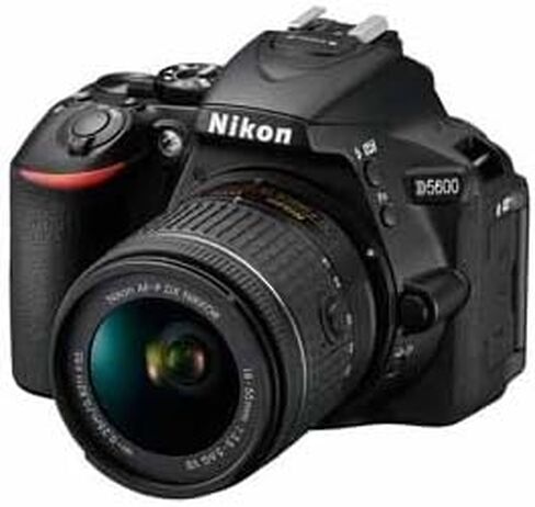 Nikon D5600 DSLR with 18-55mm f/3.5-5.6G VR and 70-300mm f/4.5-6.3G ED (Renewed) Black in Kuwait