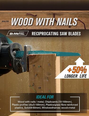 ODACHI Reciprocating Saw Blade Bi-Metal Cobalt M42 Sabre Saw Blades for Wood Demolition 9-Inch 6TPI 5-Pack in Kuwait