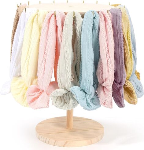 POVETIRE Bow Organizer for Girs Wood Baby Headband Holder with 20 Hooks | Hair Accessories Storage Hair Ties Display ,Space-Saving ,Easy Assembly,Nursery Baby Room Decor in Kuwait