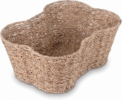 OtterPets Dog Toy Basket, Bone Shaped Dog Toy Bin, Handmade Pet Organizer And Storage, Toy Box for Cats, (17x13 Seagrass) in Kuwait