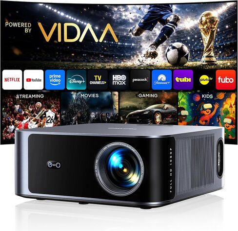Outdoor-Projector-4K [VIDAA Live TV/40W Dolby/920 ISO] with WiFi6 and Bluetooth Compatible with Netflix, Smart Projector, AI Voice Control & Auto Focus, HDR10, Movie Proyector for Ceiling Home Theater in Kuwait