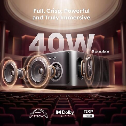Outdoor-Projector-4K [VIDAA Live TV/40W Dolby/920 ISO] with WiFi6 and Bluetooth Compatible with Netflix, Smart Projector, AI Voice Control & Auto Focus, HDR10, Movie Proyector for Ceiling Home Theater in Saudi Arabia