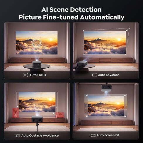 Outdoor-Projector-4K [VIDAA Live TV/40W Dolby/920 ISO] with WiFi6 and Bluetooth Compatible with Netflix, Smart Projector, AI Voice Control & Auto Focus, HDR10, Movie Proyector for Ceiling Home Theater in Saudi Arabia