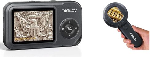 TOMLOV P50 Handheld Digital Microscope: Adjustable Focus Coin Microscope with 2.4" IPS Screen+TOMLOV P10 Microscope for Adults in Kuwait