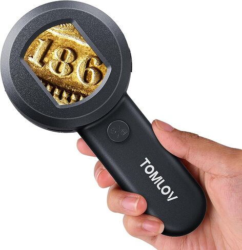 TOMLOV P50 Handheld Digital Microscope: Adjustable Focus Coin Microscope with 2.4" IPS Screen+TOMLOV P10 Microscope for Adults in Kuwait