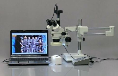 AmScope MU500-CK 5.0 MP USB Microscope Camera with Software and Calibration Kit, Compatible with Windows XP/Vista/7/8/10 and Mac OSX | 5.0MP CMOS Sensor USB 2.0 Connectivity in Kuwait