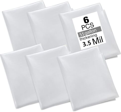 6 Pcs dust collector bags 3.5mil 19.5" diameter (31" width x 40" length) | Dust Collection Bag for Harbor Freight Central Machinery Dust Collector, Transparent and Heavy-Duty in Kuwait