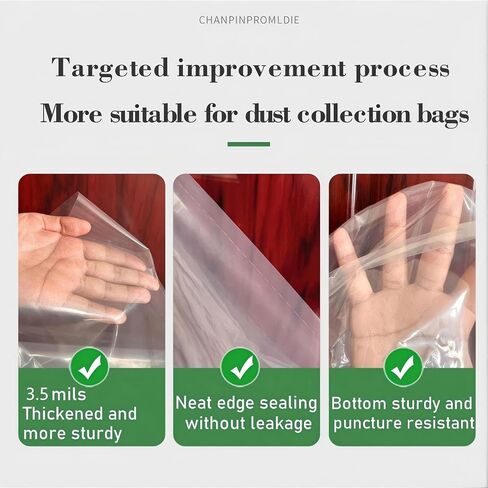 6 Pcs dust collector bags 3.5mil 19.5" diameter (31" width x 40" length) | Dust Collection Bag for Harbor Freight Central Machinery Dust Collector, Transparent and Heavy-Duty in Kuwait