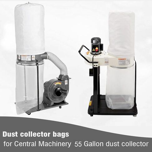 6 Pcs dust collector bags 3.5mil 19.5" diameter (31" width x 40" length) | Dust Collection Bag for Harbor Freight Central Machinery Dust Collector, Transparent and Heavy-Duty in Kuwait