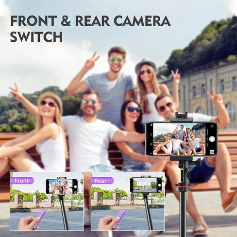 Remote Control for TikTok,Wireless Remote Camera Control Shutter with Zoom for iPhone, Front Rear Camera Switch,Page Turner for E-Book APP, Phone Remote, Scrolling Ring for TIK Tok (Black/Purple) in Kuwait