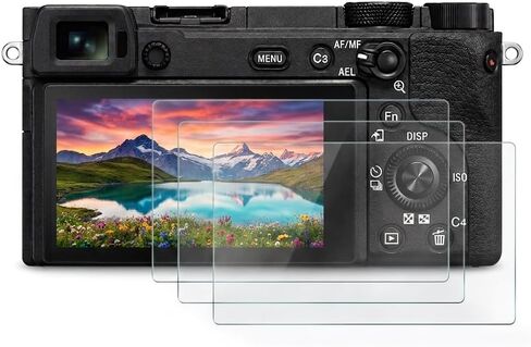 Screen Protector For Sony Alpha A6700 6700 Camera [3Pcs] 9H Hardness | Clear 9H Tempered Glass A6700 Screen Protector. Slim 0.3mm Touch Response, Includes 3-pack and Storage Case in Kuwait