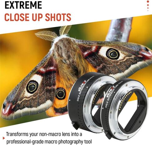 VILTROX DG-Z Auto Focus AF Macro Extension Tube Ring Set 12mm,24mm for Nikon Z-Mount Mirrorless Camera Zfc Z5 Z50 Z6 Z6II Z7 Z7II for Macro Photography in Kuwait