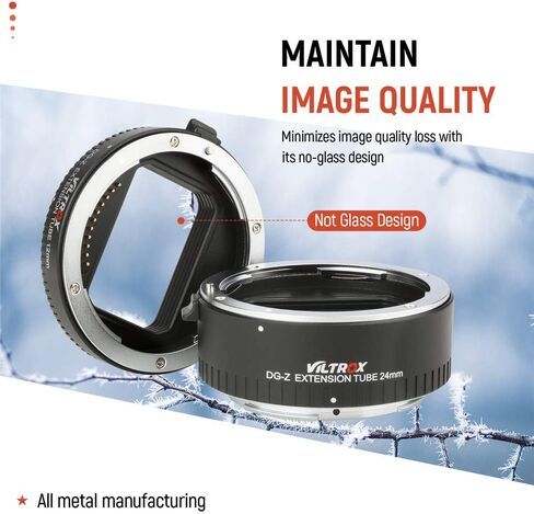 VILTROX DG-Z Auto Focus AF Macro Extension Tube Ring Set 12mm,24mm for Nikon Z-Mount Mirrorless Camera Zfc Z5 Z50 Z6 Z6II Z7 Z7II for Macro Photography in Kuwait
