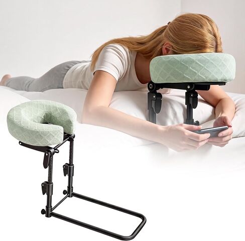 Massage Headrest for Bed, Easy-Install Adjustable Household Massage Face Cradle, Portable Mattress Support Kit, Face Down Pillow for Massage Bed, Home Spa & Recovery, Green in Kuwait