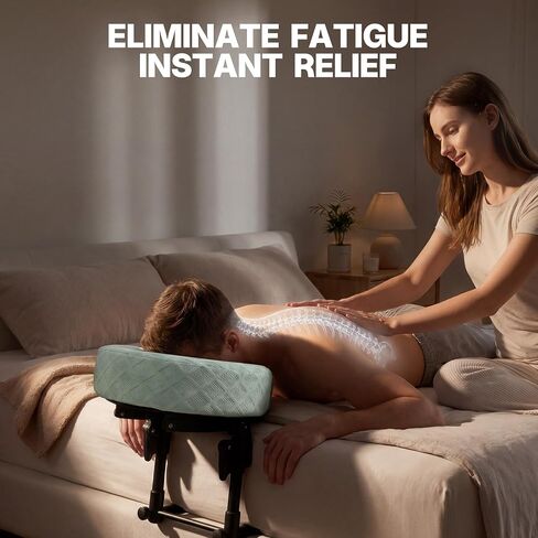 Massage Headrest for Bed, Easy-Install Adjustable Household Massage Face Cradle, Portable Mattress Support Kit, Face Down Pillow for Massage Bed, Home Spa & Recovery, Green in Kuwait