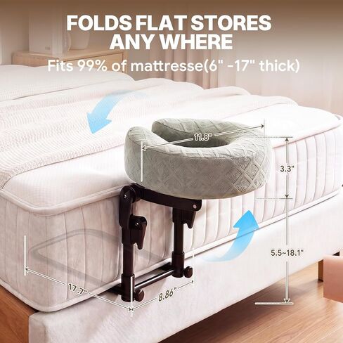 Massage Headrest for Bed, Easy-Install Adjustable Household Massage Face Cradle, Portable Mattress Support Kit, Face Down Pillow for Massage Bed, Home Spa & Recovery, Green in Kuwait