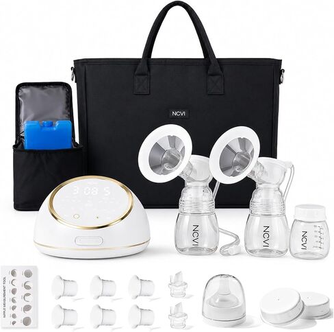 NCVI Electric Breast Pump, 5200mAh Hospital-Grade Suction, 4 Modes 9 Levels | Micro-Vibration Breast Pump, Separate Suction Control for Two Breasts, Portable Breast Pump with Long-Lasting Battery in Saudi Arabia
