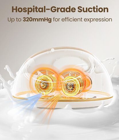 NCVI Electric Breast Pump, 5200mAh Hospital-Grade Suction, 4 Modes 9 Levels | Micro-Vibration Breast Pump, Separate Suction Control for Two Breasts, Portable Breast Pump with Long-Lasting Battery in Saudi Arabia
