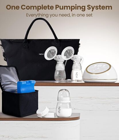 NCVI Electric Breast Pump, 5200mAh Hospital-Grade Suction, 4 Modes 9 Levels | Micro-Vibration Breast Pump, Separate Suction Control for Two Breasts, Portable Breast Pump with Long-Lasting Battery in Kuwait