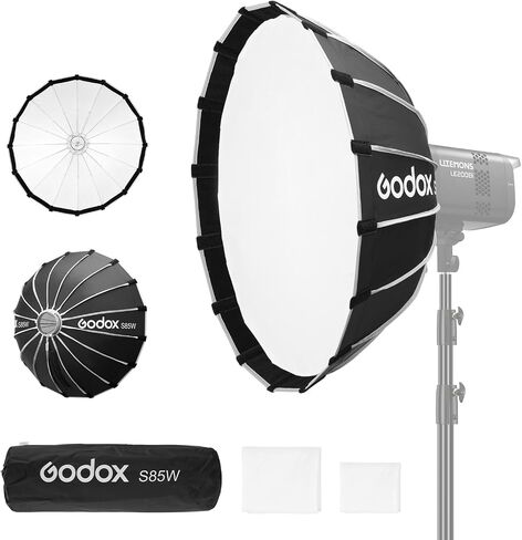 Godox Softbox 105cm/41.3" White Inner Godox S105W Bowens Mount Softbox with Diffuser & Carry Case Quick-Setup Durable Softbox, Compact for Photography Shooting/Continous Light/Strobe Flash/Portrait in Kuwait