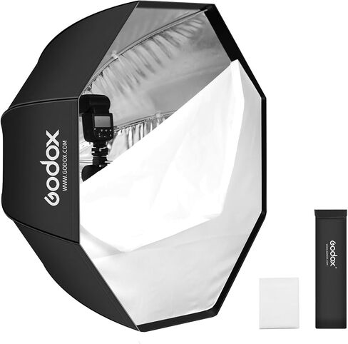 Godox Softbox 105cm/41.3" White Inner Godox S105W Bowens Mount Softbox with Diffuser & Carry Case Quick-Setup Durable Softbox, Compact for Photography Shooting/Continous Light/Strobe Flash/Portrait in Kuwait