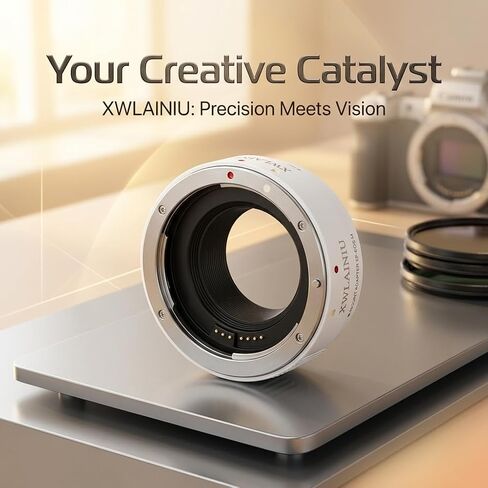 EF-EOS M AF Adapter for Canon EF/EF-S to EOS-M Cameras | Canon EF-EOS M Mount Adapter, Auto Focus & EXIF & IS Support, CNC Aluminum Alloy Ring for M50/M200/M6 II White in Kuwait