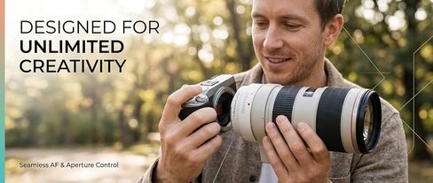 EF-EOS M AF Adapter for Canon EF/EF-S to EOS-M Cameras | Canon EF-EOS M Mount Adapter, Auto Focus & EXIF & IS Support, CNC Aluminum Alloy Ring for M50/M200/M6 II White in Kuwait