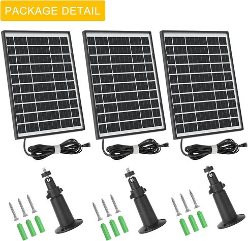 iTODOS 3 Pack 7W Solar Panel Compatible with Blink Outdoor 4 (4th Gen)/ (3rd Gen) XT3 and Blink XT/XT2 Camera,11.8Ft Outdoor Power Cable and Adjustable Mount in Kuwait