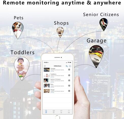 Mini Indoor Hidden Camera Wireless WiFi Camera Small Home Security Cameras Spy Small Outdoor Camara Micro Cam Pet Dog House Security Cams Room Camera No Need Wifi Nanny Cam Compatible with Android in Kuwait