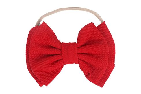 Baby Girl's 5 Inches Soft Double Bow-knot Nylon Headband Toddler Headdress for Photography Party Festivals (Red1) in Kuwait